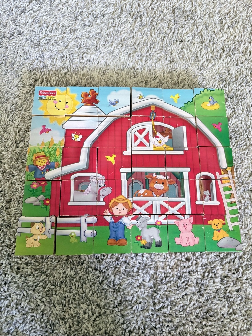 🐔Fisher-Price Little People Discover & Learn Alphabet Puzzle Wooden Blocks